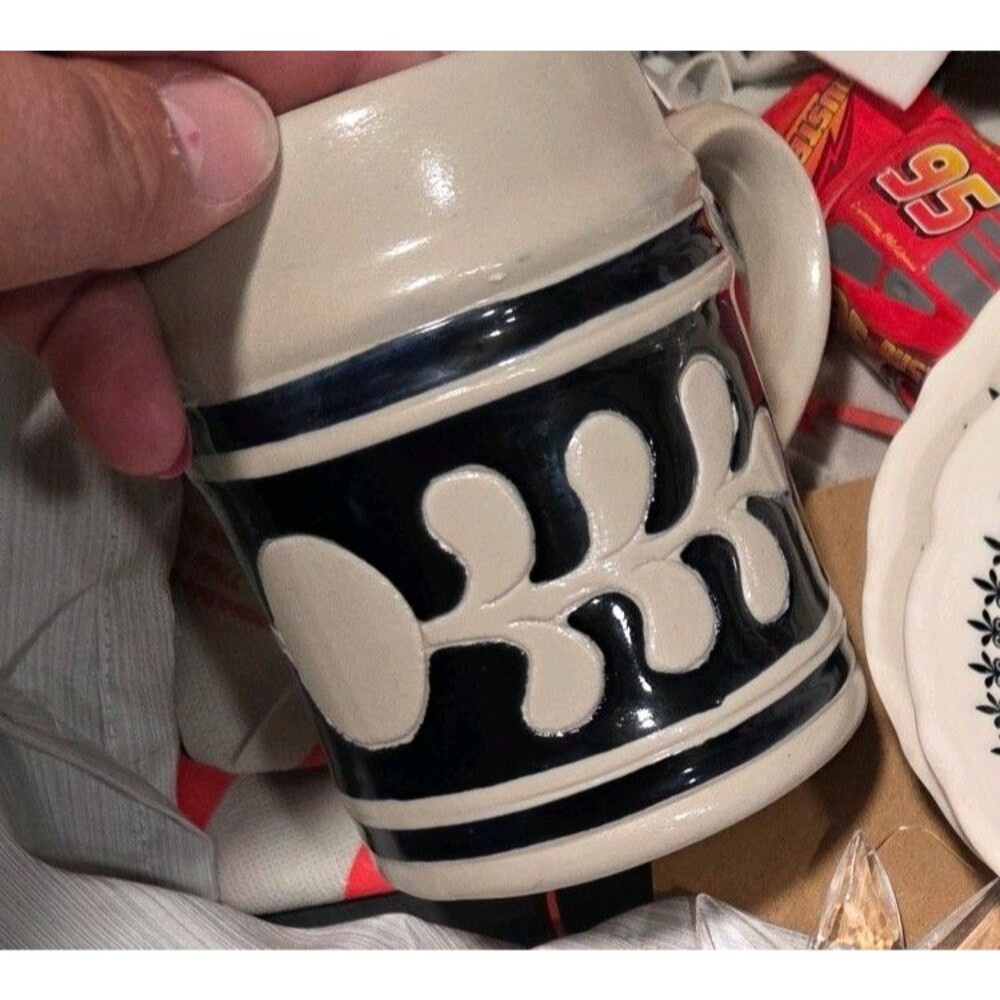 Colonial Williamsburg Salt Glazed Cobalt Blue Coffee Mug Tankard  Mug Stein Vtg